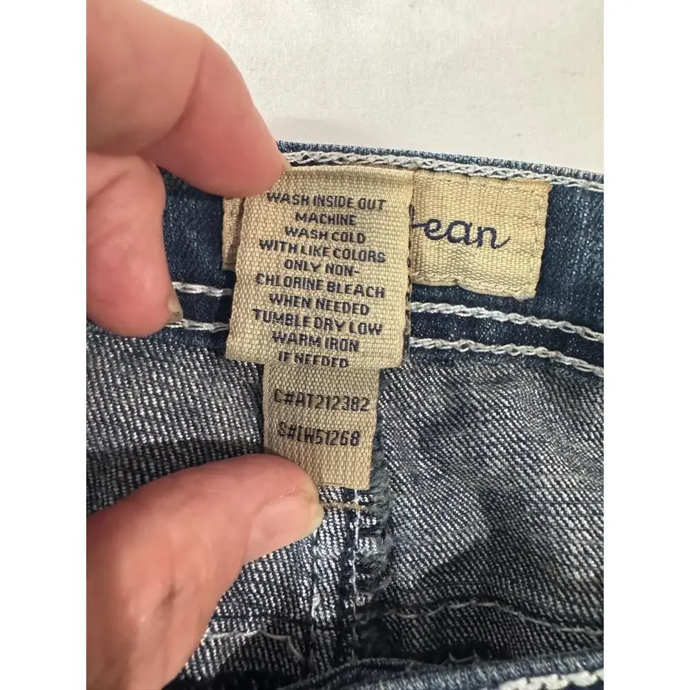 Earl Jean Medium‎ Wash Rolled Hem 5-Pocket Capri Jeans Womens Size 6